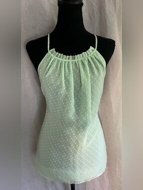 Light Green Dotted Halter tank